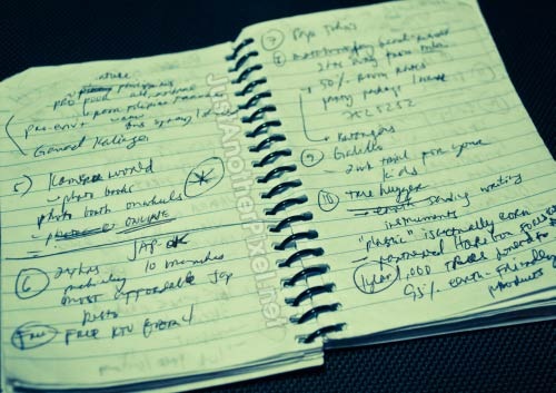 The notebook I bring at blogger events