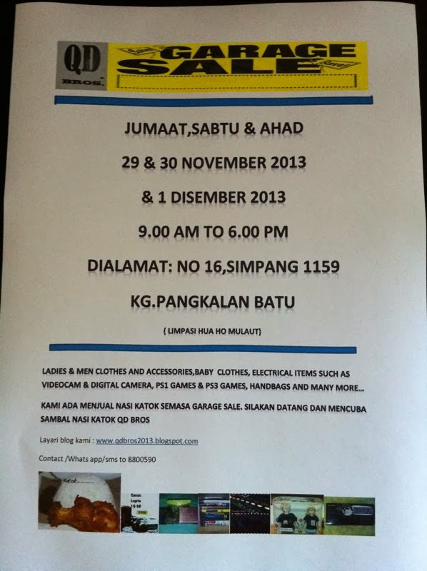 Qd Bros Company Garage Sale And Nasi Katok