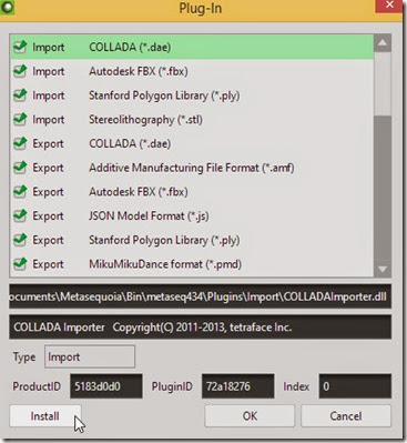 Install the plugin into Metasequoia Install the plugin into Metasequoia