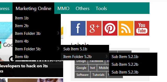 Tùy chỉnh thanh Menu Bar đa cấp Tùy chỉnh thanh Menu Bar đa cấp