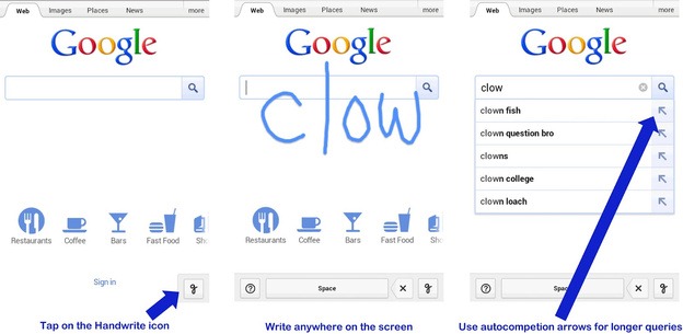 google handwrite feature