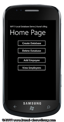 WP7.1 LocalDBDemo - Create Main Page UI