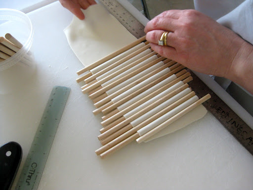 Wendy's fascinating technique for creating the pleating on the 