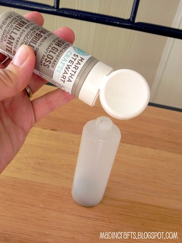 pour paint into squeeze container