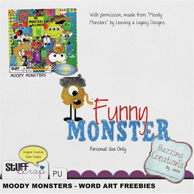 Leaving a Legacy Designs - Moody Monster - Funny Monster wordart Preview