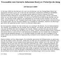 Kooij, Cornelis J. en Jong, Pietertje de Trouwakte 24-02-1869 Tekst.jpg