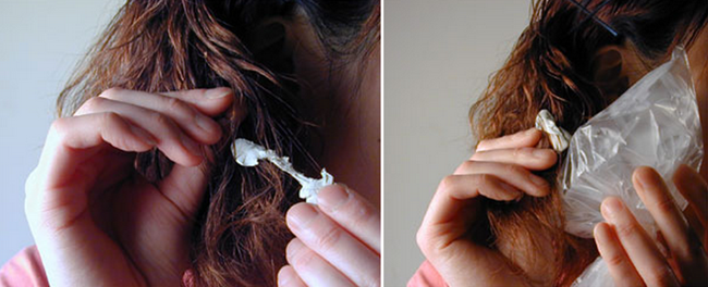 Use cubos de gelo para tirar chiclete do seu cabelo. chiclete cabelo gelo