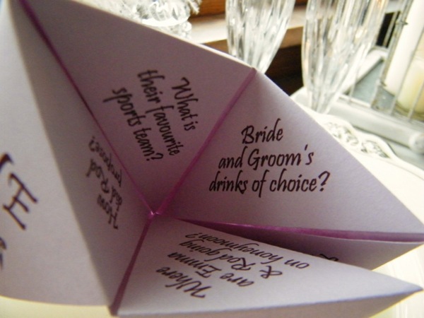 Cootie Catcher Place Card | Kats Kraft Etsy