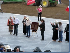 9568 Alberta Calgary Stampede 100th Anniversary - GMC Rangeland Derby & Grandstand Show - Parks Canada plaque designating Stampede as a national historic event 9568 Alberta Calgary Stampede 100th Anniversary - GMC Rangeland Derby & Grandstand Show - Parks Canada plaque designating Stampede as a national historic event