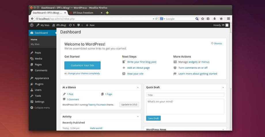 Wordpress in Ubuntu Linux