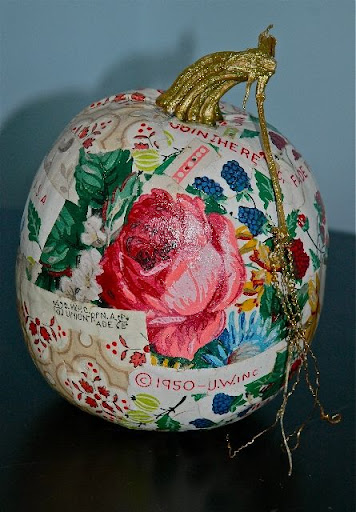 Janette Barber, executive producer for Rosie Radio, decorated with decoupage, using antique wallpaper saved from the farmhouse where she grew up. The big rose was on the walls of her room.