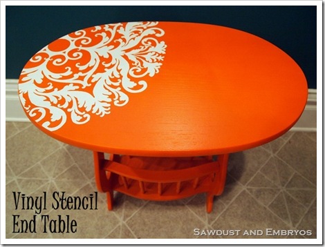 Little orange end table