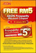 AEON 2013 Prosperity Discount Coupon Branded Shopping Save Money EverydayOnSales