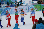 Gold medallist Russians heading to the podium