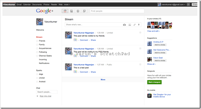 Google+ Stream