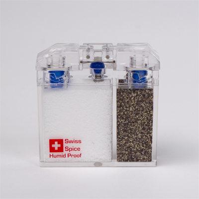 A humidity proof salt and pepper shaker can save your Caprese salad on the beach. (canoeonline.net)