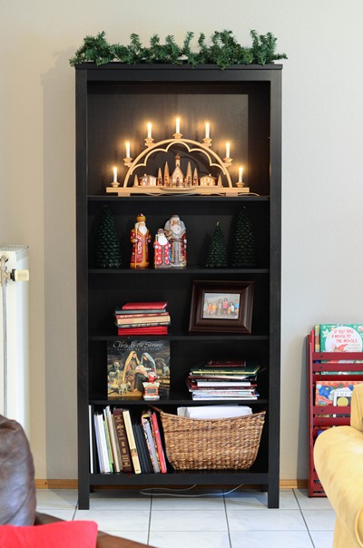 Christmas decor - bookcase