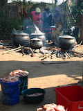 Here are some of the school's cooks preparing pap/vuswa for everyone for our big going away party! South Africa - 522.jpg