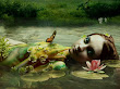 Green Undine In Lake