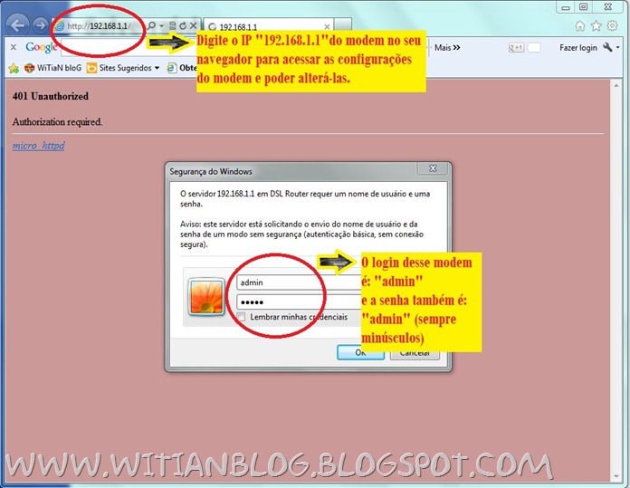 Configurando e roteando o modem roteador OPTICOM DSLink 279 para conectar automaticamente na internet VELOX - 1