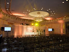 Here, the band, Carte Blanche, does a sound check before the event starts.
