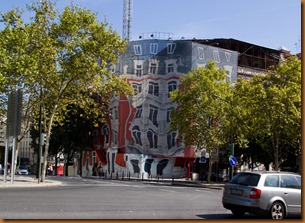 Lisbon, building screen