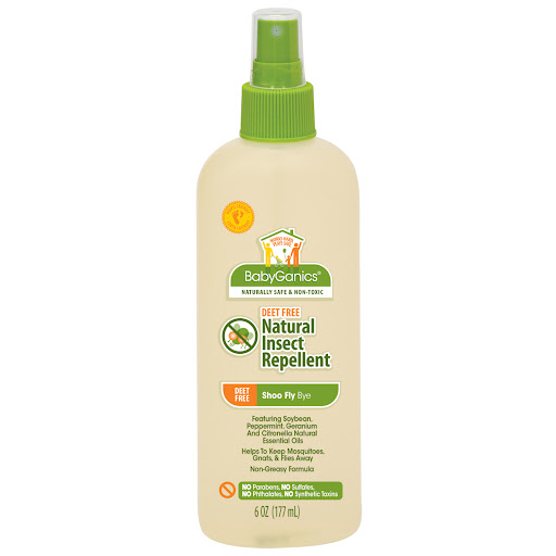 Spray this repellent on your hands before applying to children.
