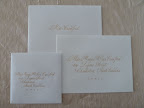 Elizabeth Porcher Jones calligraphed all of the envelopes in gold ink.