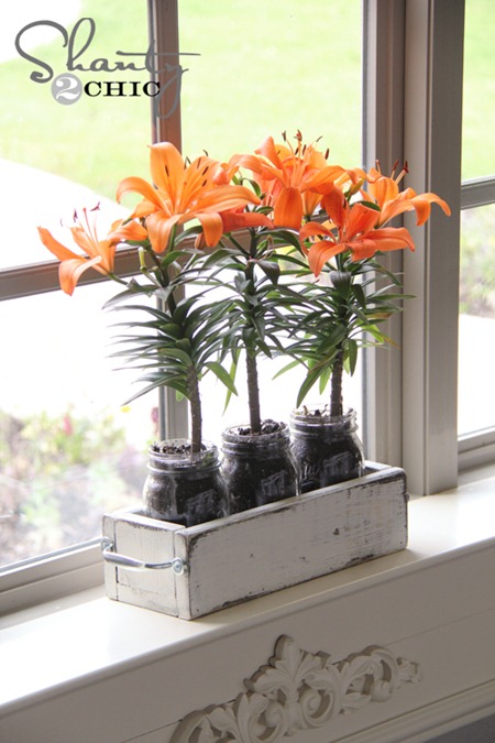 mason jar planter box tutorial