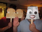 Steve kept it simple, while Chris became a happy buckethead.