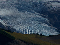 Close up of glaciers on Mt. Baker's north face.