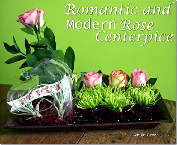 romantic and modern rose centerpiece