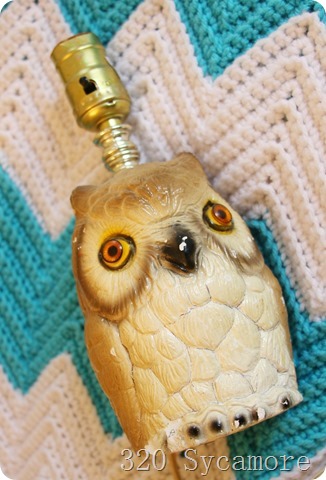 owl lamp makeover before