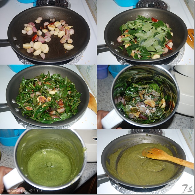 Curry leaves chutney process