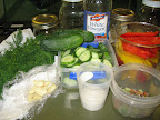 Sandy gathered together all of the ingredients for Shavon and I to start our pickling projects.