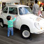 cute kid with a cute car in Odaiba, Japan 