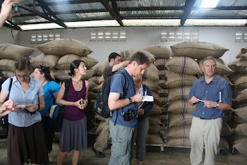 'Cocoa bean storage at Kuapa Kokoo Cocoa farm outside of Kumasi' Photo by Sandra Vu