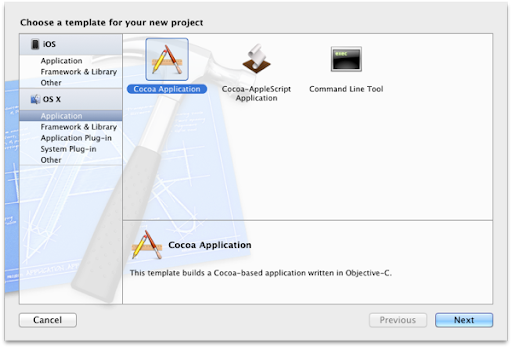 In Xcode, create a new OS X Application project in Xcode by pressing ⌘⇧N