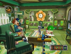 Que sala verde horrorosa. Quem foi o decorador, o Link?