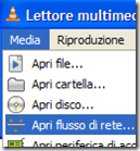 VLC Apri flusso di rete