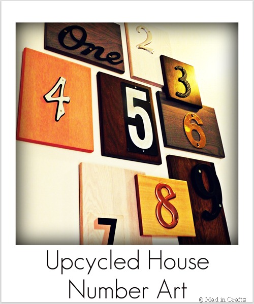 upcycled house number art