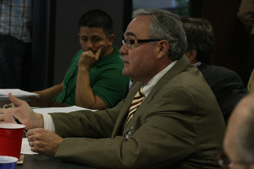Mayor O'Neal expresses his concerns in regards to the proposed bus transfer station site. (photo credit: James Mulvenon)