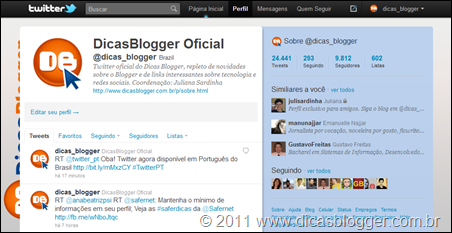 Twitter traduzido para o português twitter-PT-br