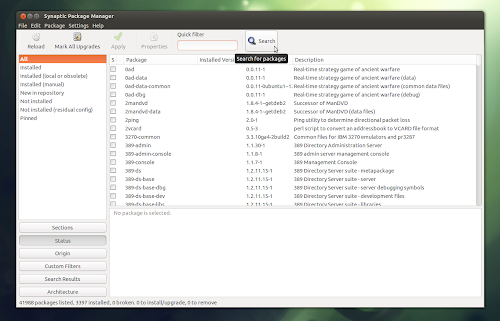 Synaptic con il supporto per Gtk+3 su Ubuntu