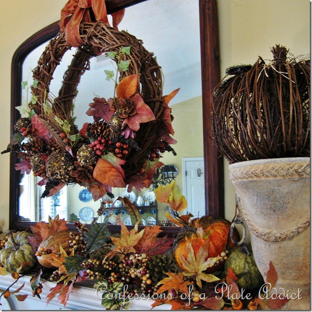 Confessions of a Plate Addict's Fall Mantel 2012 Plate Addict Fall Mantel