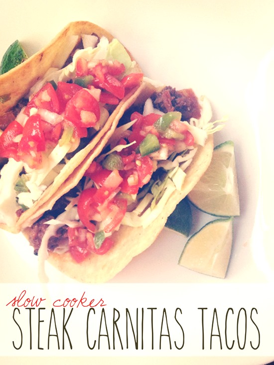 Slow Cooker Steak Carnitas Tacos