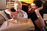 Opening presents with Daddy