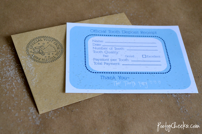 Official Tooth Fairy Deposit Receipt Printable
