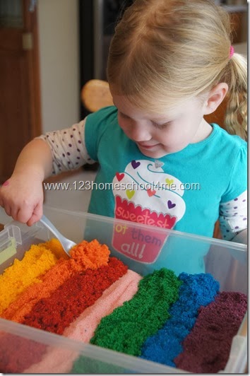 Sensory Play with homemade sand Sensory Play with homemade sand