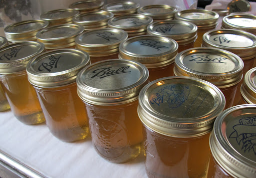 And just look at all the beautiful and delicious honey we bottled for you!  Thank you, honeybees!
